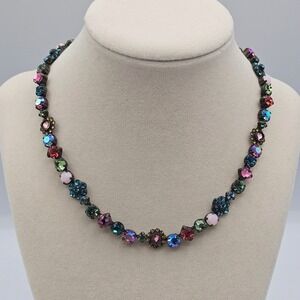 VTG Sorrelli Necklace Wild Meadow Choker Fairycore Antiqued Patina Rainbow